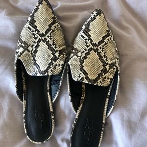 Snakeskin Mules